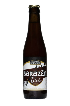 Bière belge artisanale refermentée en bouteille. La SARAZEN vous séduira par sa belle couleur dorée, elle se distingue par sa douceur subtile et généreuse apportée par le sarrasin. Cette bière est riche en saveurs et arômes fruités.