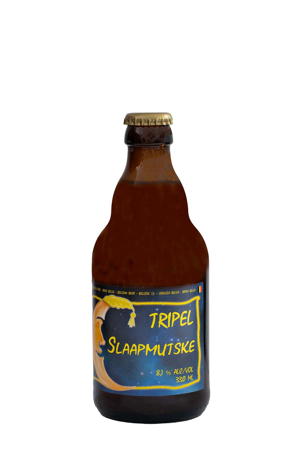 "Slaapmutske Tripel" est une bière blonde dorée de haute fermentation. L'utilisation de deux variétés de houblons très aromatiques donne une sensation en bouche maltée et se termine par un arrière-goût plein d'amertume. La refermentation permet d'obtenir une mousse fine et crémeuse qui colle au verre".