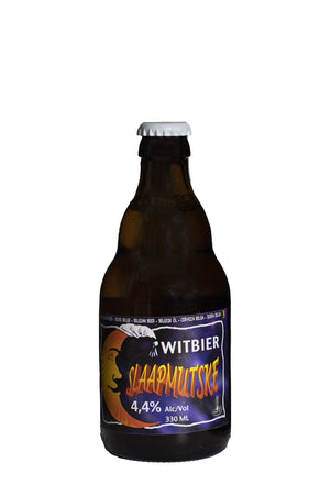 La Slaapmutske Witbier est une bière de blé complet. Brassée avec une touche de coriandre et d'écorce d'orange verte, ce qui donne une bière très savoureuse et rafraîchissante, avec un arrière-goût épicé. La mousse est compacte et crémeuse et couvre la bière légère et pétillante.